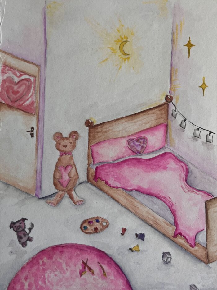 Pohádka na dobrou noc - Aneta Bartoňová, Jak se Nelka naučila uklízet, Moravská střední škola obor Grafický design